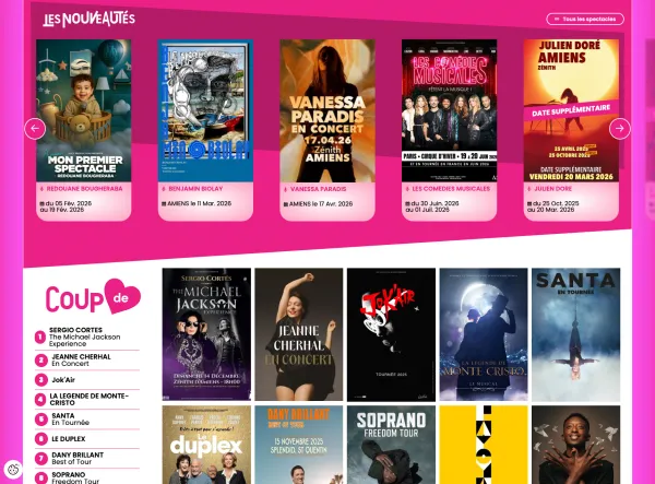 Site Internet de réservation Nuits d'artistes