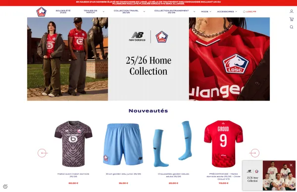 Boutique E-commerce du LOSC