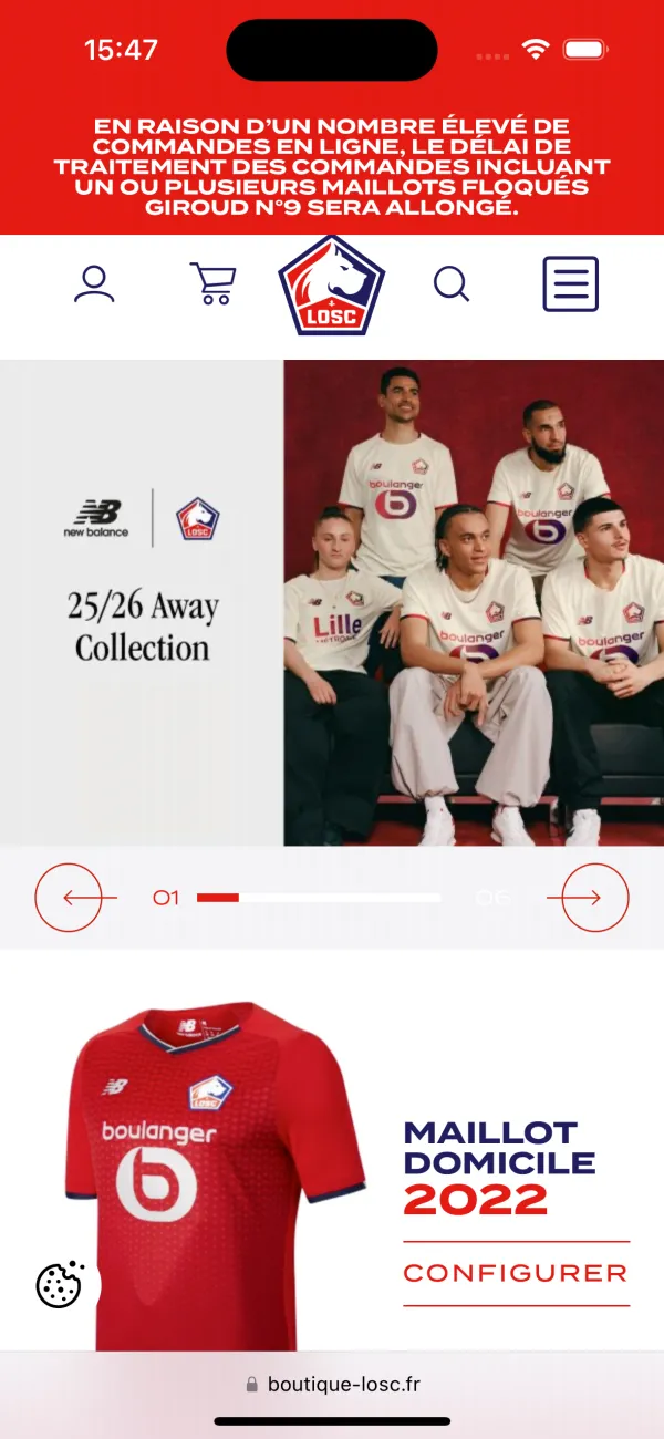 Boutique E-commerce du LOSC