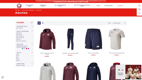 Boutique E-commerce du LOSC