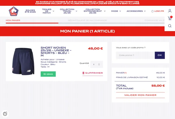 Boutique E-commerce du LOSC