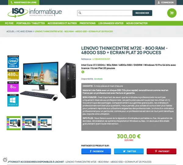 SIte E-commerce ISO Informatique