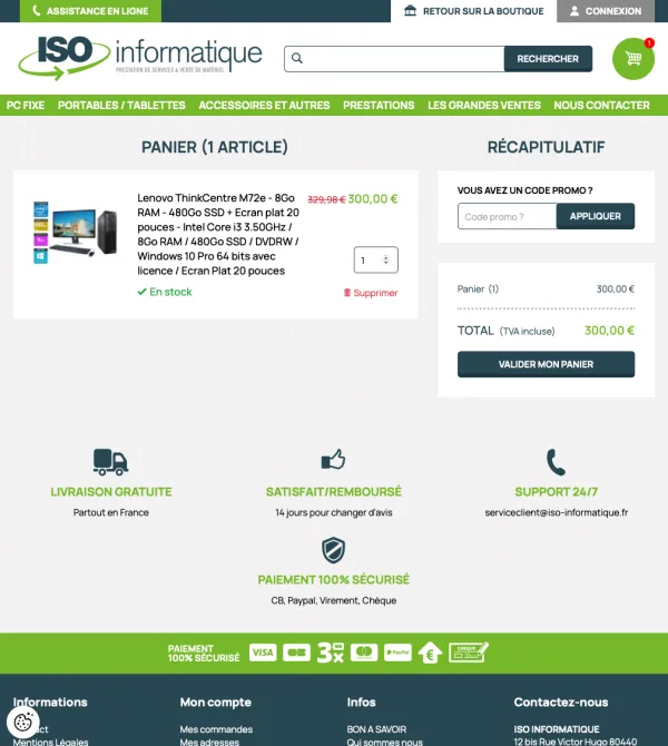 SIte E-commerce ISO Informatique