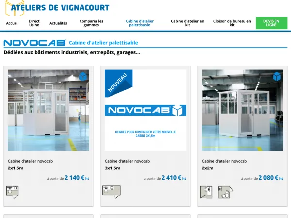 Le site Internet Configurateur/E-Commerce des Ateliers de Vignacourt