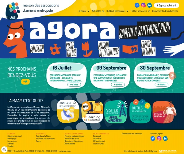 Site Internet de la Maison des Associations d'Amiens Métropole