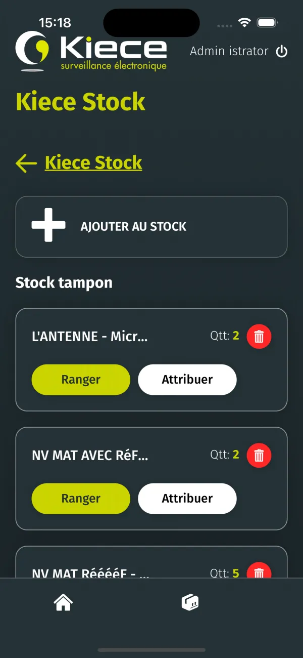 Application Mobile de gestion de stock pour Kiece