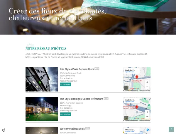 Site Internet Jade Hospitality Group