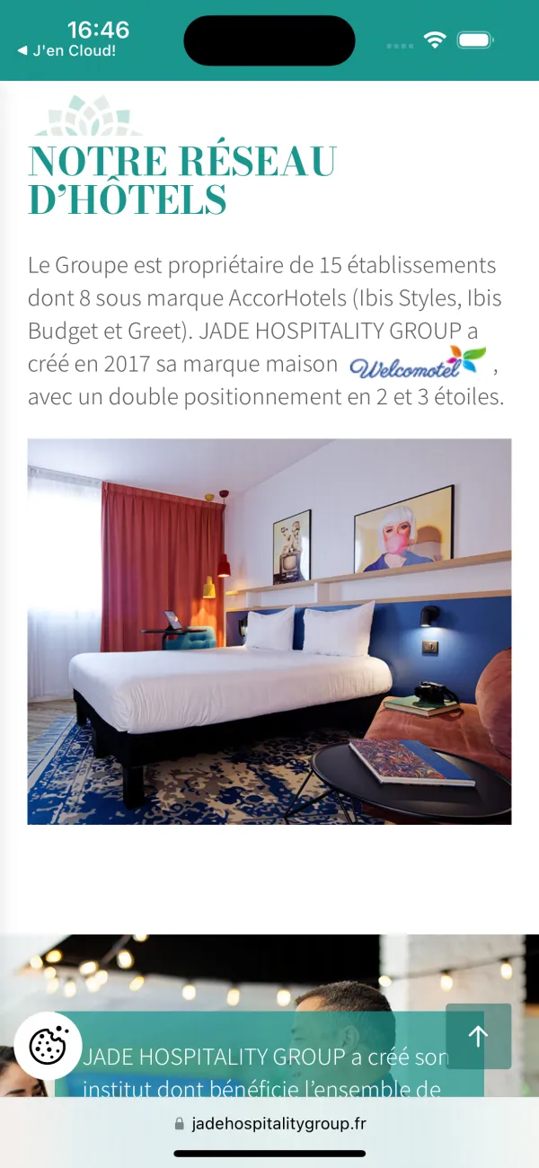 Site Internet Jade Hospitality Group