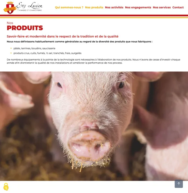 Site Internet des Établissements Lucien