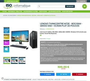 SIte E-commerce ISO Informatique