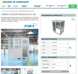 Le site Internet Configurateur/E-Commerce des Ateliers de Vignacourt