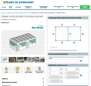 Le site Internet Configurateur/E-Commerce des Ateliers de Vignacourt