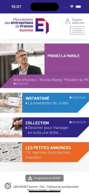 Application Mobile Medef Connect
