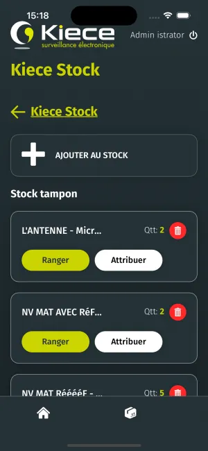 Application Mobile de gestion de stock pour Kiece