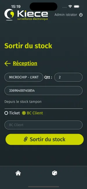 Application Mobile de gestion de stock pour Kiece