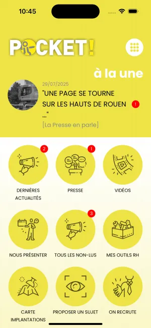 Application Mobile Pocket! (Groupe Lhotellier)